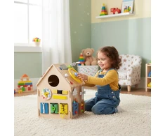 Ecotoys Medinis lavinamasis namelis vaikams, edukacinis skydelis XXL, 30 dalių