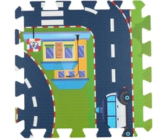Eddy Toys EVA PUTŲ DĖLIONĖS KILIMĖLIS ŽAIDIMAMS 30X30CM MIESTAS 12 ELEMENTŲ 322414