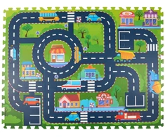 Eddy Toys EVA PUTŲ DĖLIONĖS KILIMĖLIS ŽAIDIMAMS 30X30CM MIESTAS 12 ELEMENTŲ 322414
