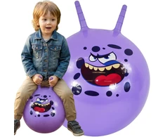 Eddy Toys Violetinis šokinėjimo kamuolys su rankenomis 45 cm