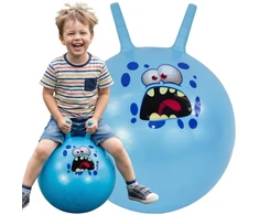 Eddy Toys Mėlynas šokinėjimo kamuolys su rankenomis 45cm