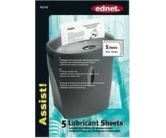 Ednet Shredder Lubricant Sheet 5pcs, 218x152mm, 64129