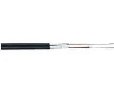 Ekranuotas laidas 2×0.08mm² OFC, Ø1.8×3.8mm plokščias, juodas, Tasker
