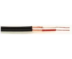 Ekranuotas laidas 2×0.12mm² OFC, Ø2.4x5mm plokščias, juodas, Tasker