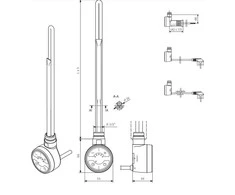 Elektrinis kaitinimo elementas Terma MOA 300 W, chromuotas