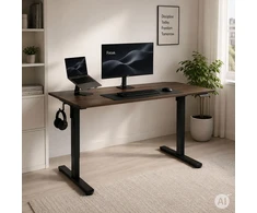 Elektrinis stalo rėmas, aukščio reguliavimas 72-120 cm, stalviršiui iki 160 cm, juodas ModernHome