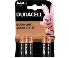 Elementai DURACELL, AAA/LR03, 1.5V, 5vnt.