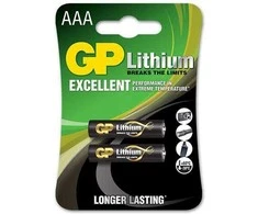 Elementai GP LITHIUM AAA/LR03, 1,5V, 2 vnt.
