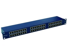 EMITERNET PANEL 19″, 48XRJ45 STP CAT.6 (1U) WITH SHELF, Mėlynas