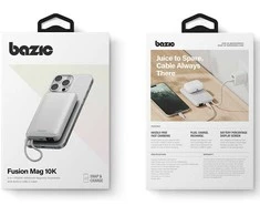 Energea PowerBank Bazic Fusion Mag 10000mAh MagSafe Cable USB-C pilkos spalvos
