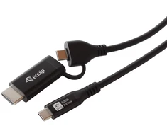 Equip 128437 vaizdo kabelio adapteris 3 m C tipo USB HDMI + USB Type-C Juoda