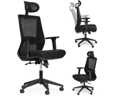 Ergonomiškas pasukamas biuro kėdė, reguliuojamo aukščio, juoda, ModernHome