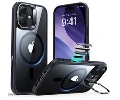 Dėklas ESR klasikinis hibridinis stovas „Magsafe iPhone 17“, skaidrus/juodas