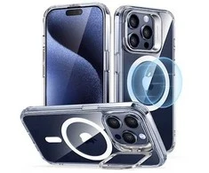 ESR Hybrid HaloLock Dėklas Stash Stand Apple iPhone 15 Pro, skaidrus