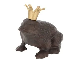 Esschert_Des Dekoracija „Varlė”, 20.3 cm x 17.6 cm x 19.7 cm, ruda/aukso