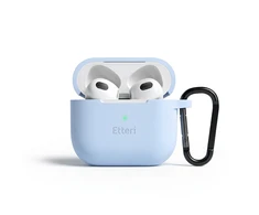 Etteri silikoninis dėklas AirPods 3 šviesiai mėlynas