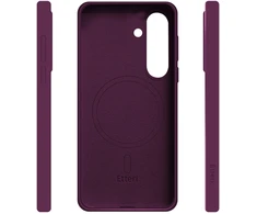Etteri silikoninis Mag dėklas, skirtas Samsung Galaxy S25, tamsios vyšninės spalvos