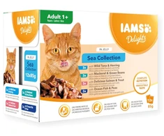Eukanuba IAMS Delights MP SEA JLY konservuotas pašaras katėms, 12x85 g