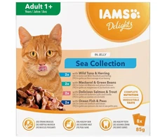 Eukanuba IAMS DELIGHTS Adult Sea in Jelly box – šlapias pašaras katei – 8x85g