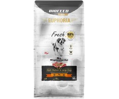Šunų maistas - BIOFEED EUPHORIA Šviežia suaugusiųjų kiauliena 28% baltymų M/L be glitimo