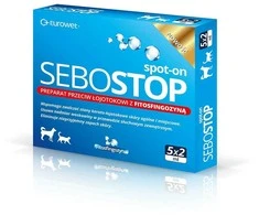 Gyvūnų priežiūra - EUROWET Sebostop Spot-on (anti-seborrhea, 5 x 2 ml)