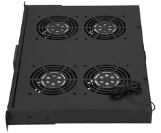 Extralink Ventiliatorių panelė su termostatu, 19", 4 ventiliatoriai, juoda