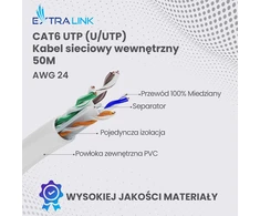 Tinklo laidas Tinklo laidas Extralink CAT6, 50 m