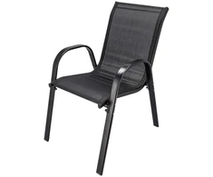 Extralink Juodas Forest Garden Furniture Set, Textilene Two Chairs + Juodas Table lauko baldų komplektas Juoda
