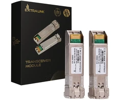 Šakotuvas Extralink SFP+ 10G 2 pak. | Modulis SFP+ | 10 Gbps, LC/UPC, 1310 nm, 10 km, vieno režimo, DOM