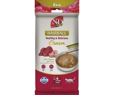 FARMINA N&D Quinoa Cat Hairball Kreminis with Chicken & Tuna box – skanėstas katei – 4x15g