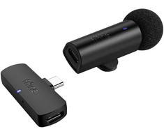 Fifine M6 USB-C belaidis prisegamas mikrofonas, juodos spalvos