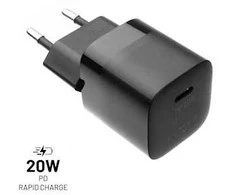 FIXED Mini USB-C kelioninis įkroviklis 20W, juodos spalvos