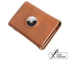 FIXED Tripple Wallet dėklas skirtas AirTag, rudos spalvos