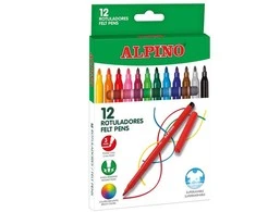 Flomasteriai Alpino 1AAR001002N, vienpusiai, 12 vnt.