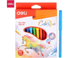 Flomasteriai DELI 12 spalvų