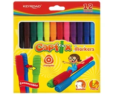 Flomasteriai Keyroad Capfix, 12 spalvų