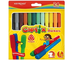 Flomasteriai Keyroad Capfix, 24 spalvų