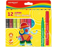 Flomasteriai Keyroad Jumbo, 12 spalvų