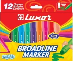 Flomasteriai LUXOR BROADLINE MARKER 6180, vienpusiai, 12 vnt