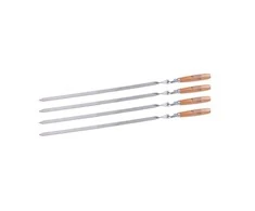 FLORALAND MASTER GRILL IEŠMAS ŠAŠLYKAMS, RINKINYS 4 vnt., ILGIS 60 cm, MEDINĖ RANKENA