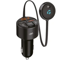 FM moduliatorius PNI Valentine V880 su mikrofonu, Bluetooth 5.0, MP3 grotuvas, FM siųstuvas, dviguba USB jungtis, greitasis įkrovimas mobiliesiems įrenginiams per QC3.0, suderinamas su Siri ir Google Assistant