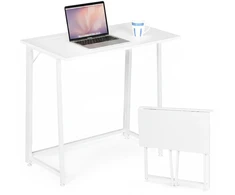 Foldable Computer Desk 80×45 cm Nešiojamas kompiuteris Table Baltas ModernHome