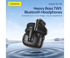 Foneng Bluetooth Ausinės TWS BL138 juodos spalvos