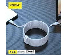 Foneng X55 USB-C į USB-C laidas, 60 W, 2 m (baltas)