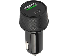 TelForceone Forever automobilinis įkroviklis 1xUSB 2,4A + 1xUSB-C PD 45W LA-04 juodas