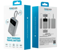 Forever išorinė baterija Vibe-TB65 PD QC 65W 20000 mAh sidabrinė