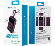 Forever išorinė baterija Vibe-TB65 PD QC 65W 20000 mAh tamsiai vyšninė