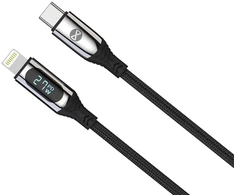 Forever LCD kabelis USB-C - Lightning 1,0 m 27W juodos spalvos