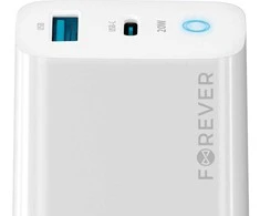 Forever TC-06-20AC PD QC įkroviklis 1x USB-C 1x USB 20W baltos spalvos
