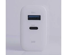 Forever TC-07-30AC PD QC įkroviklis 1x USB-C 1x USB 30W baltas + USB-C – USB-C laidas 60W